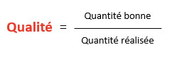 Calcul du taux de qualité en ratio de pièces